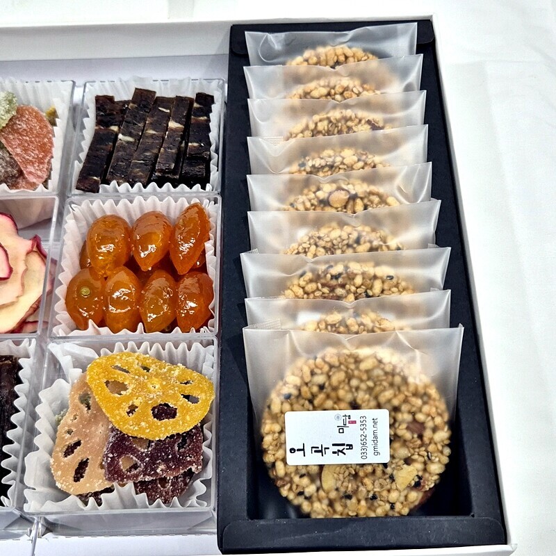 미담몰,강릉미담 (종합26-육포&정과셑) 콩고물도라지정과,육포,생강금귤연근사과정과,생강청,오곡칩, 맛과 멋과 품위있는 추석 설 명절선물 부모님 시댁