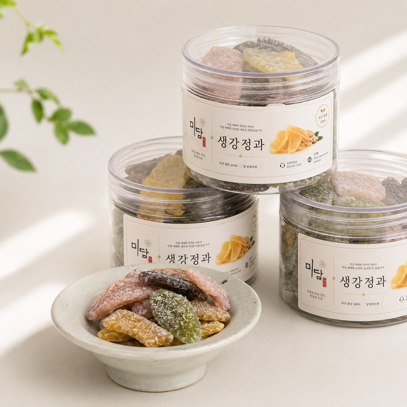 강릉미담,강릉미담 국산생강정과(생강젤리),편강 사색생강정과